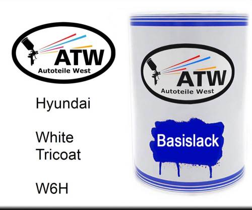 Hyundai, White Tricoat, W6H: 500ml Lackdose, von ATW Autoteile West.